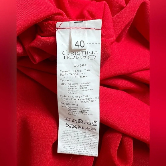 Cristina Gavioli maxi Red Sleeveless V-neck Pleated Front dress Size It 40 US 6 - Picture 8 of 8
